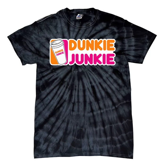 Dunkie Junkie Coffee Love Funny Coffee Saying Tie-Dye T-Shirt