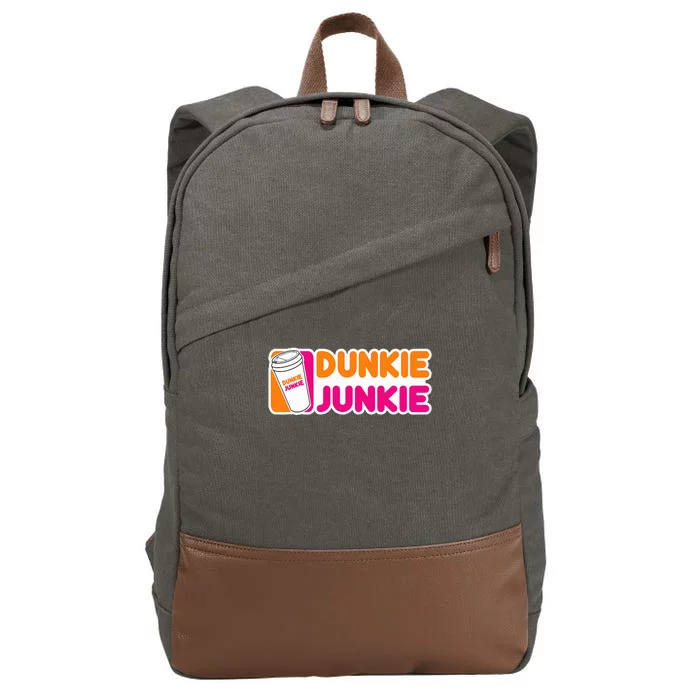 Dunkie Junkie Coffee Love Funny Coffee Saying Cotton Canvas Backpack