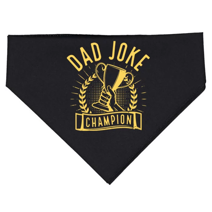 Dad Joke Champion Funny Fathers Day Gift USA-Made Doggie Bandana