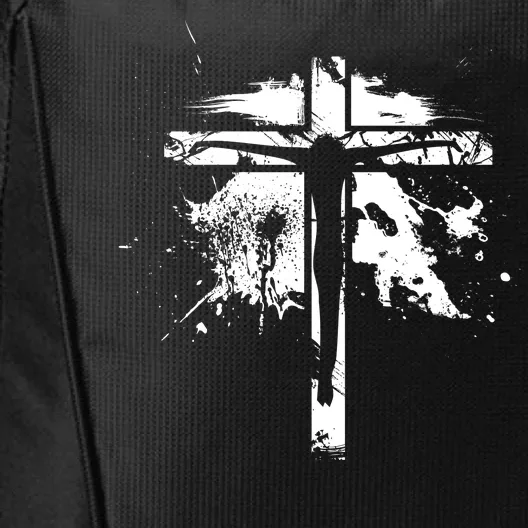 Distressed Jesus Cross Christianity City Backpack