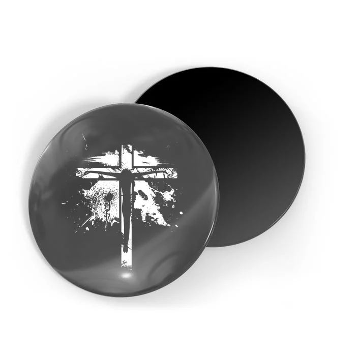 Distressed Jesus Cross Christianity Magnet