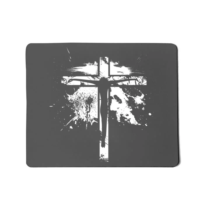 Distressed Jesus Cross Christianity Mousepad