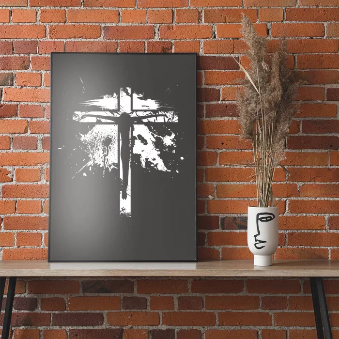 Distressed Jesus Cross Christianity Poster