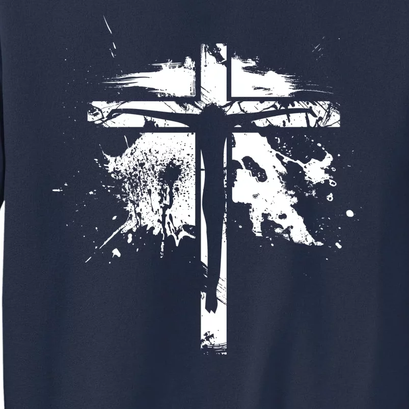 Distressed Jesus Cross Christianity Sweatshirt