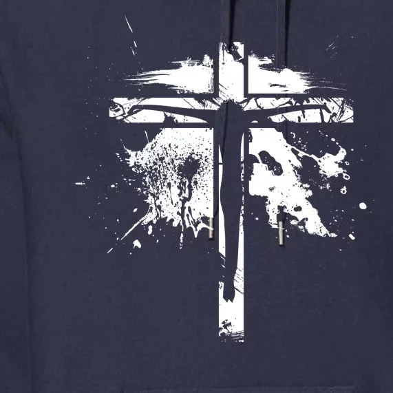 Distressed Jesus Cross Christianity Premium Hoodie