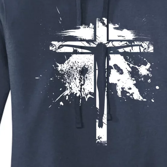 Distressed Jesus Cross Christianity Women's Pullover Hoodie