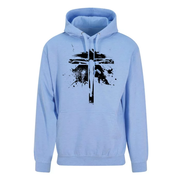 Distressed Jesus Cross Christianity Unisex Surf Hoodie