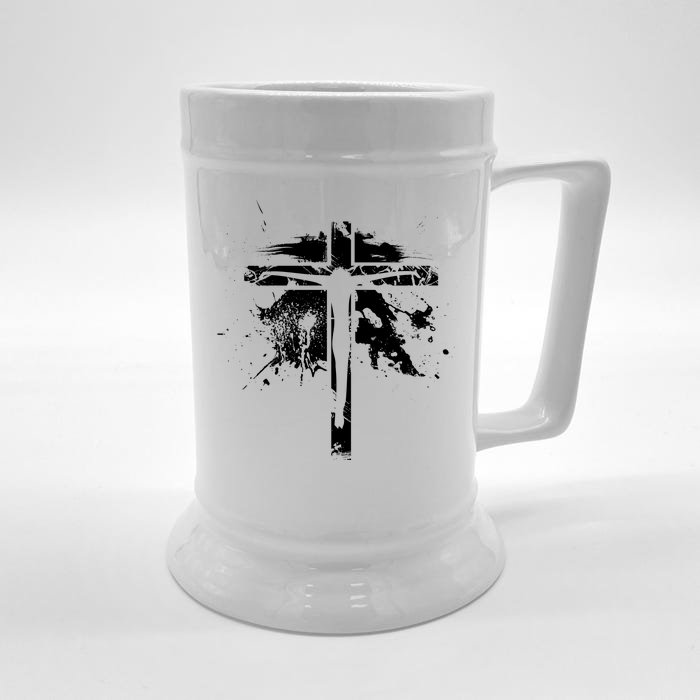 Distressed Jesus Cross Christianity Front & Back Beer Stein