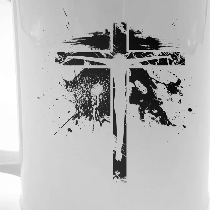 Distressed Jesus Cross Christianity Front & Back Beer Stein