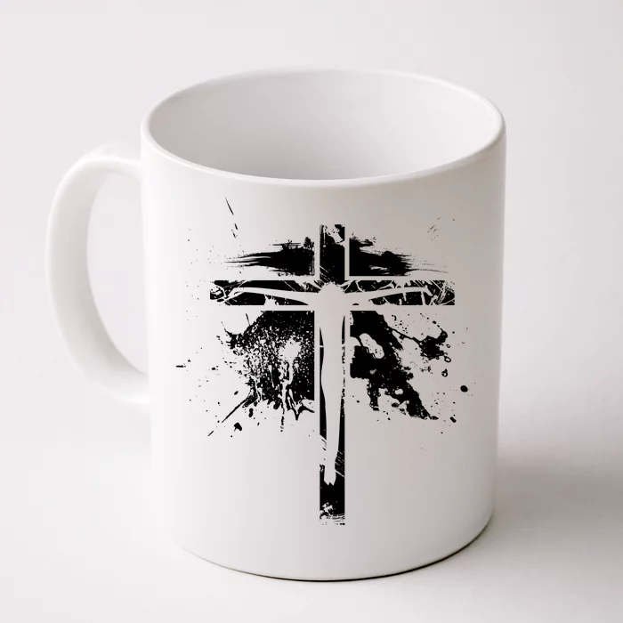 Distressed Jesus Cross Christianity Front & Back Coffee Mug