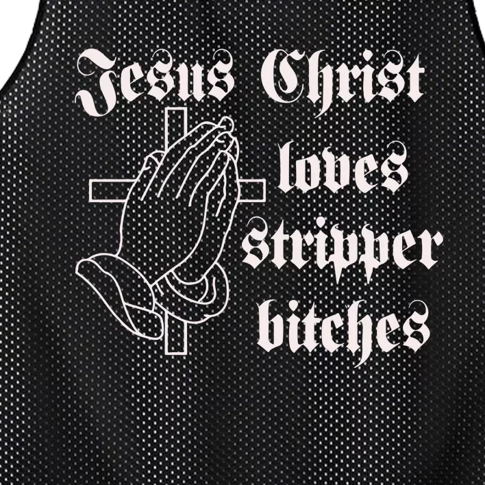 Dippedinpoison Jesus Christ Loves Stripper Bitches Mesh Reversible Basketball Jersey Tank