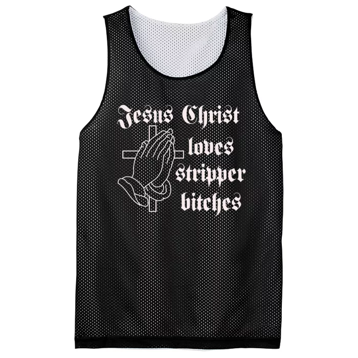 Dippedinpoison Jesus Christ Loves Stripper Bitches Mesh Reversible Basketball Jersey Tank