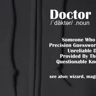 Doctor Job Definition Medical School Graduation Gift Full Zip Hoodie