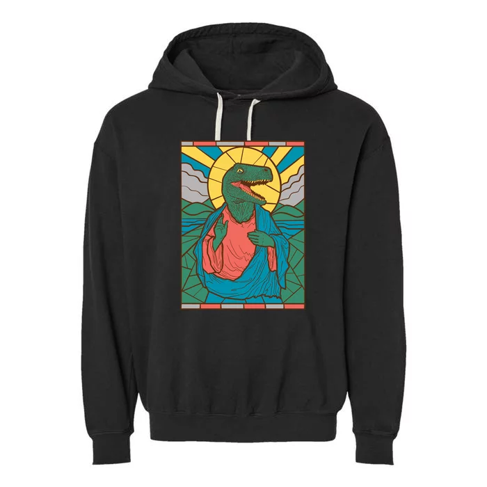 Dinosaur Jesus Garment-Dyed Fleece Hoodie