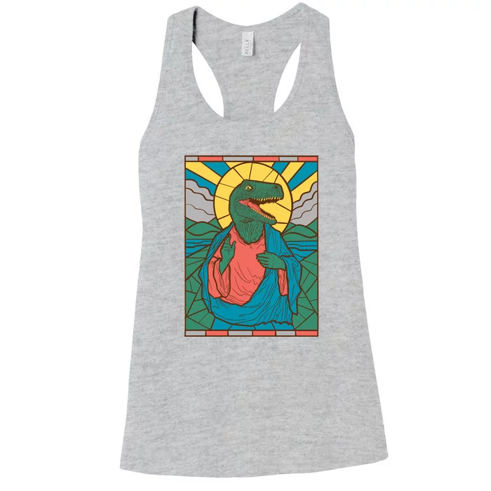 Dinosaur Jesus Women's Racerback Tank