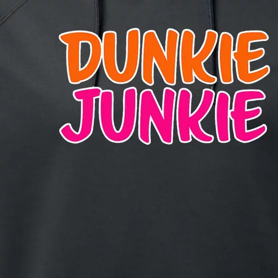 Dunkie Junkie Donut And Coffee Lover Performance Fleece Hoodie