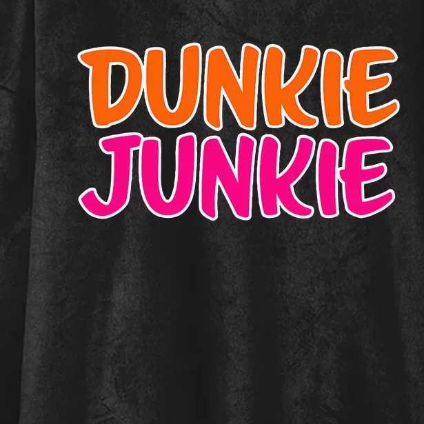 Dunkie Junkie Donut And Coffee Lover Hooded Wearable Blanket