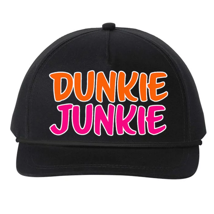 Dunkie Junkie Donut And Coffee Lover Snapback Five-Panel Rope Hat