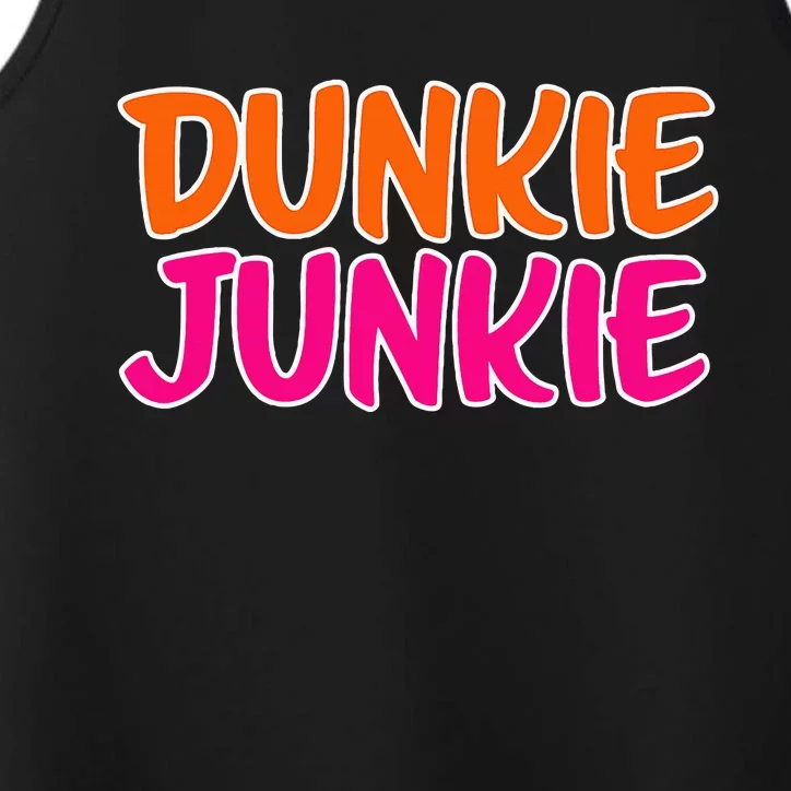 Dunkie Junkie Donut And Coffee Lover Performance Tank