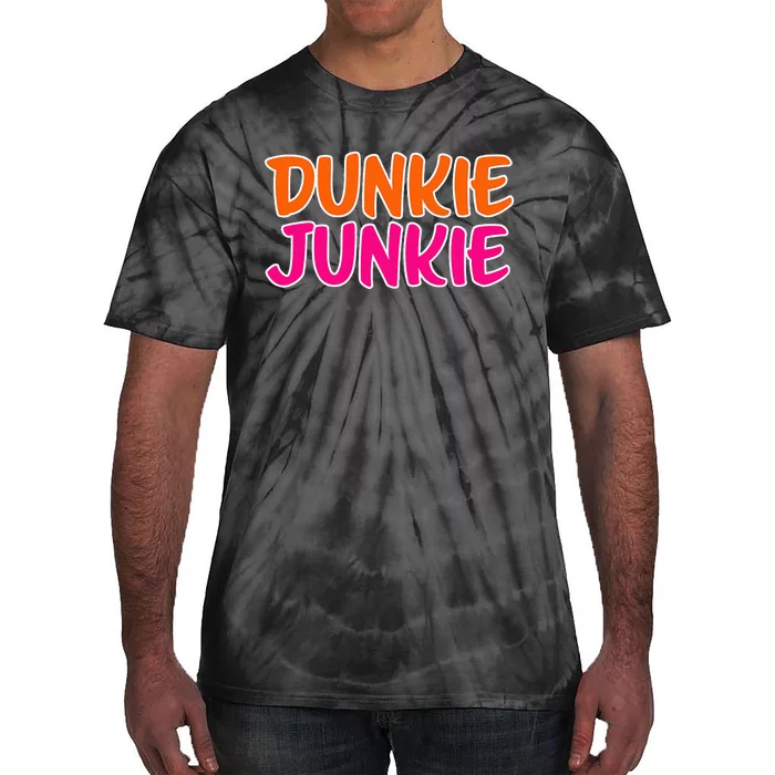 Dunkie Junkie Donut And Coffee Lover Tie-Dye T-Shirt