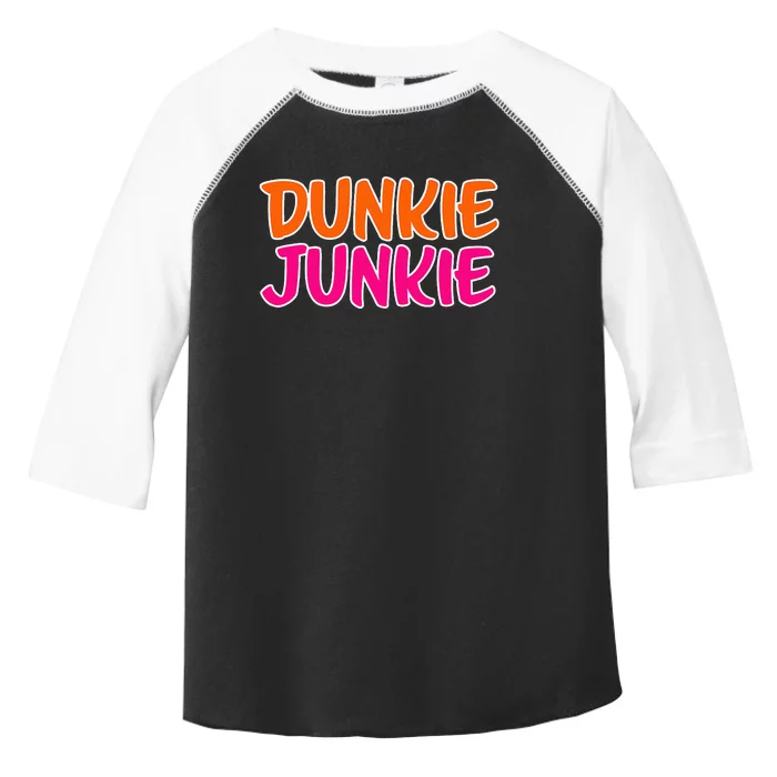 Dunkie Junkie Donut And Coffee Lover Toddler Fine Jersey T-Shirt