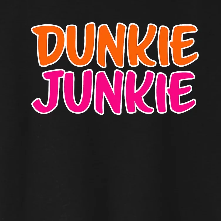 Dunkie Junkie Donut And Coffee Lover Women's Crop Top Tee