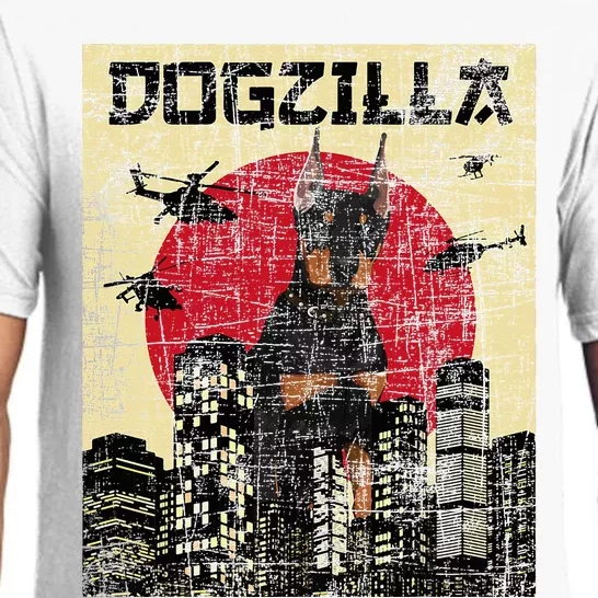 Dogzilla Japanese Doberman Canine Dog Lover Pet Owner Pajama Set