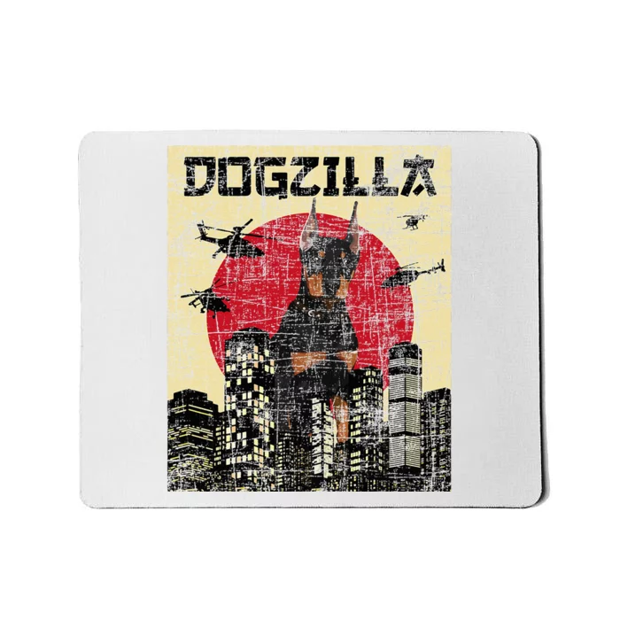 Dogzilla Japanese Doberman Canine Dog Lover Pet Owner Mousepad