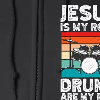 Drummer Jesus Drumming Drums Percussion Faith Christian Full Zip Hoodie