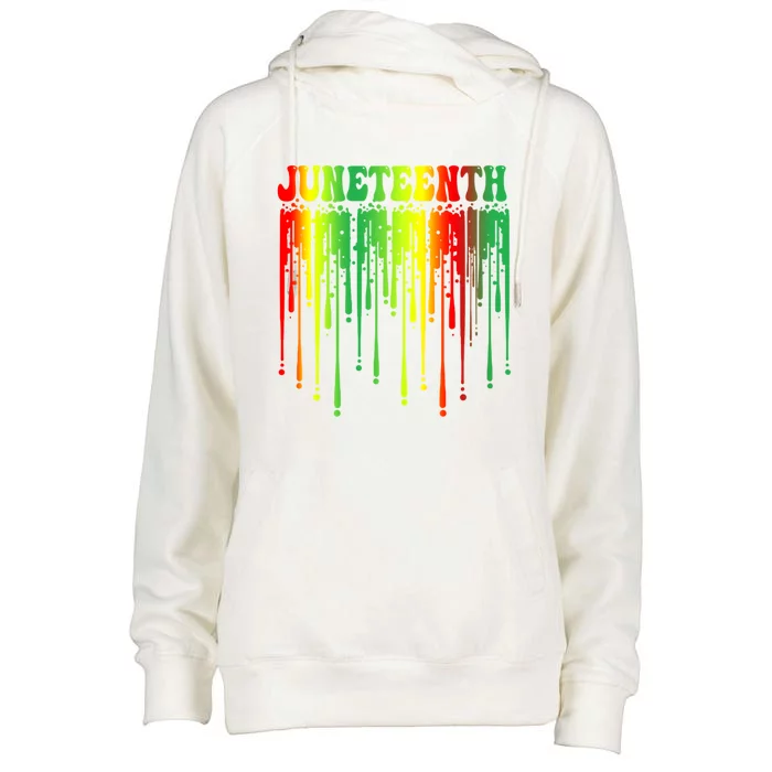 Drippin Juneteenth Drip Black History Month Juneteenth Great Gift Womens Funnel Neck Pullover Hood