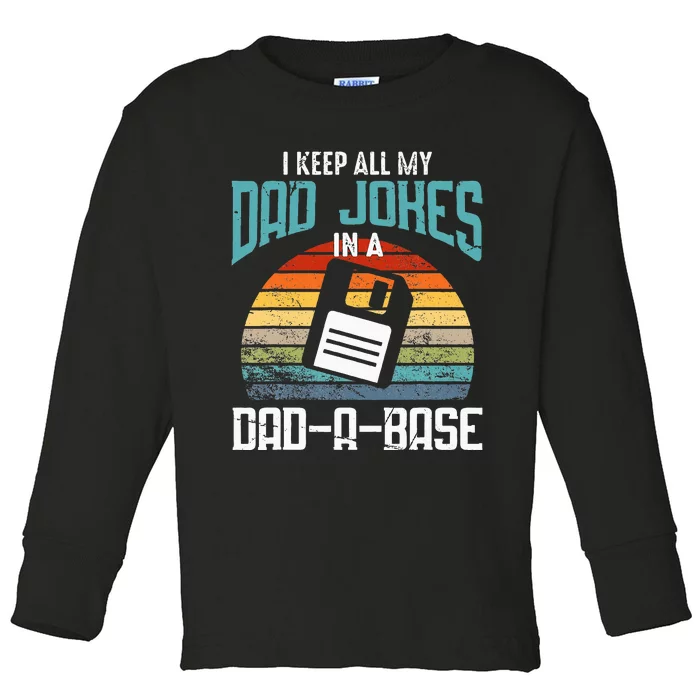 Dad Jokes Database Pun Best Dad Humor Toddler Long Sleeve Shirt