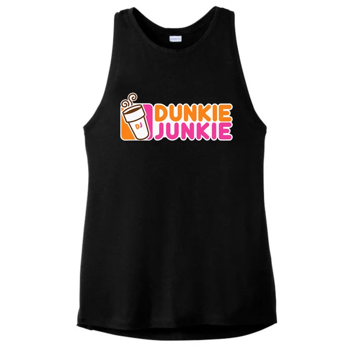 Dunkie Junkie Funny Coffee Lover Gift Ladies Tri-Blend Wicking Tank