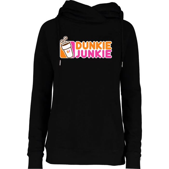 Dunkie Junkie Funny Coffee Lover Gift Womens Funnel Neck Pullover Hood