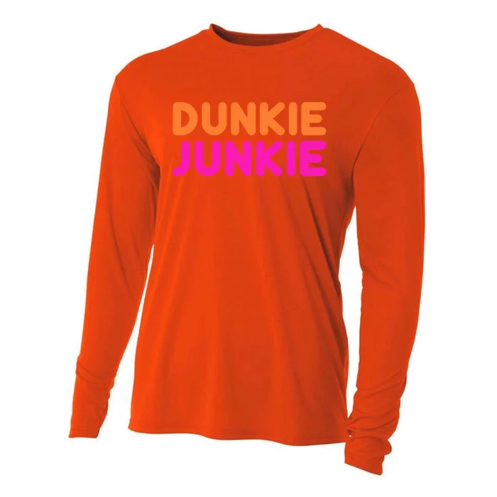 Dunkie Junkie Funny Donut Lover Parody Gift Cooling Performance Long Sleeve Crew