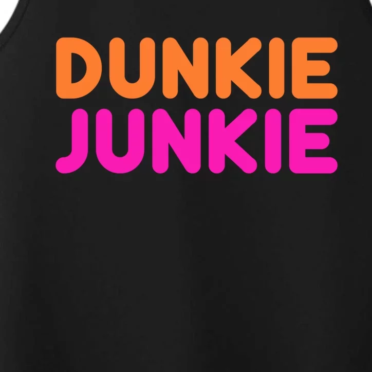 Dunkie Junkie Funny Donut Lover Parody Gift Performance Tank