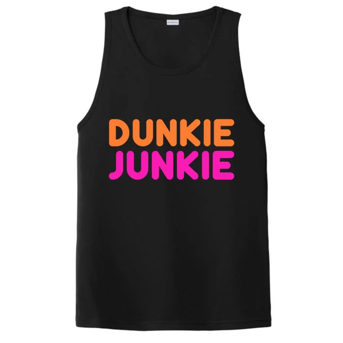 Dunkie Junkie Funny Donut Lover Parody Gift Performance Tank