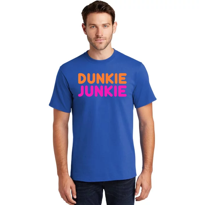 Dunkie Junkie Funny Donut Lover Parody Gift Tall T-Shirt