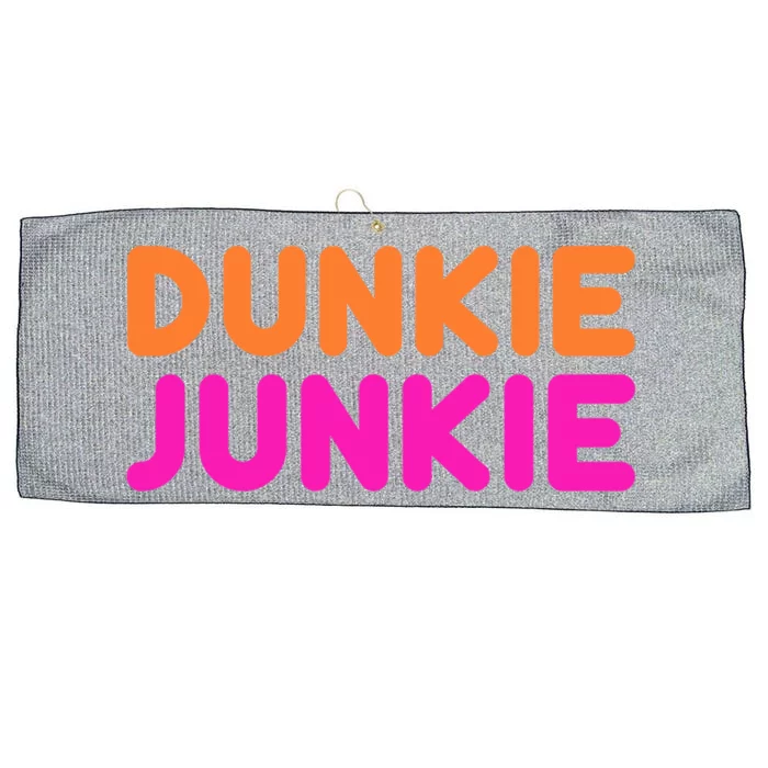 Dunkie Junkie Funny Donut Lover Parody Gift Large Microfiber Waffle Golf Towel