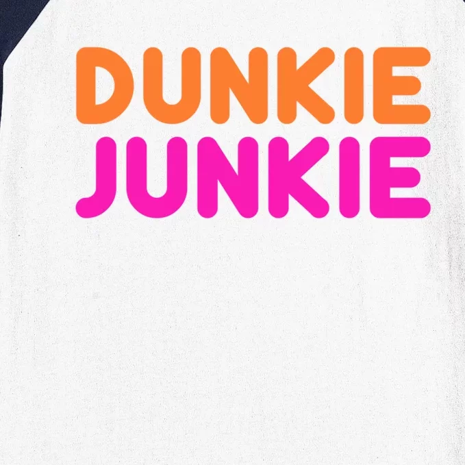 Dunkie Junkie Funny Donut Lover Parody Gift Baseball Sleeve Shirt