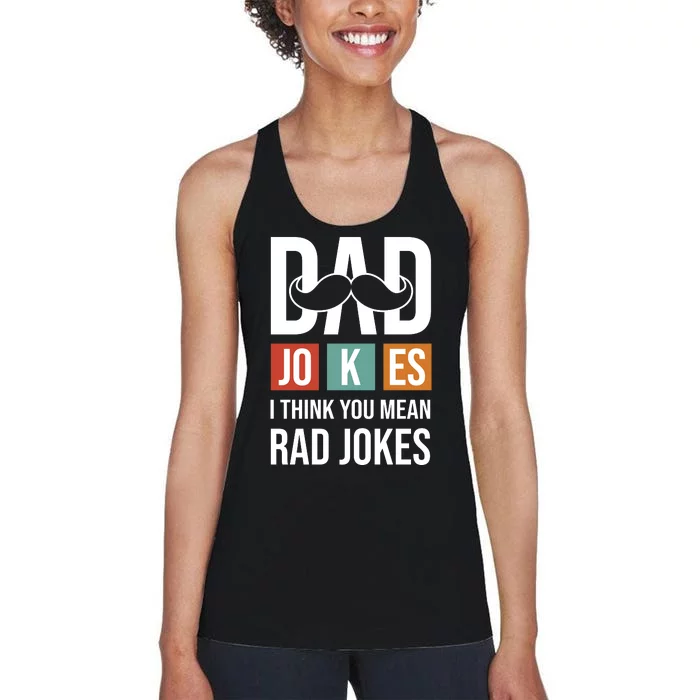 Dad Jokes Funny Father T Women's Racerback Tank