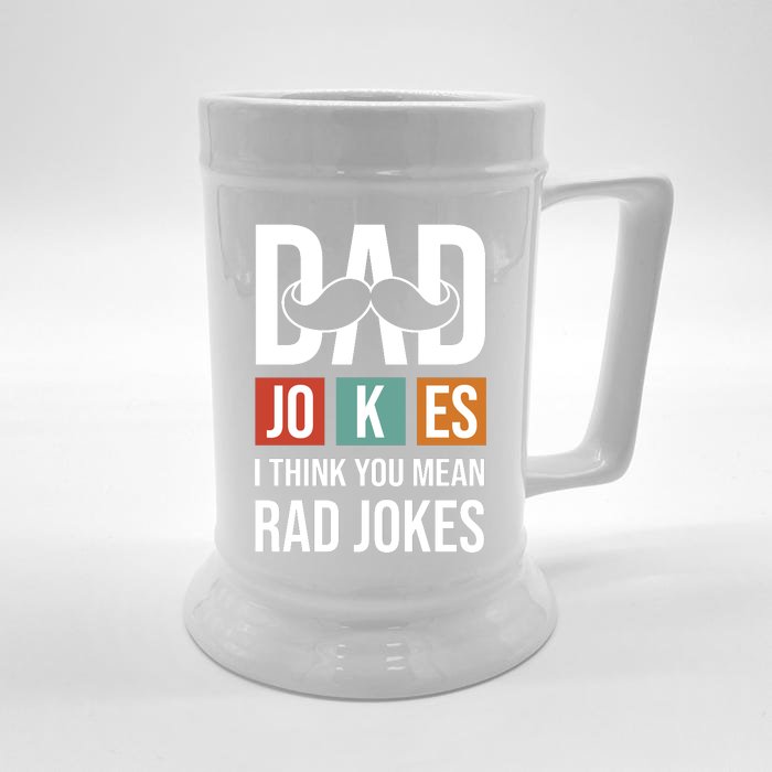 Dad Jokes Funny Father T Front & Back Beer Stein