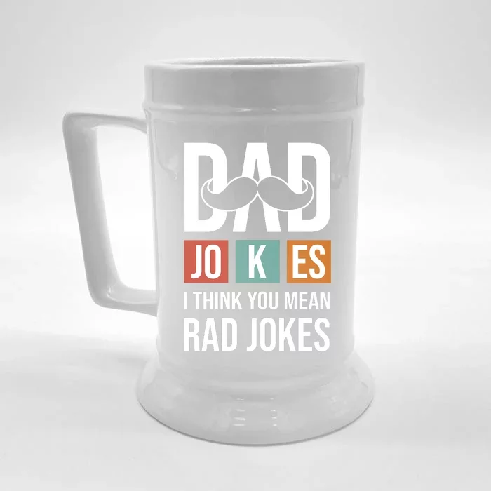 Dad Jokes Funny Father T Front & Back Beer Stein