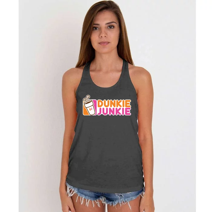 Dunkie Junkie Gift Funny Coffee Lover Gift Gift Women's Knotted Racerback Tank