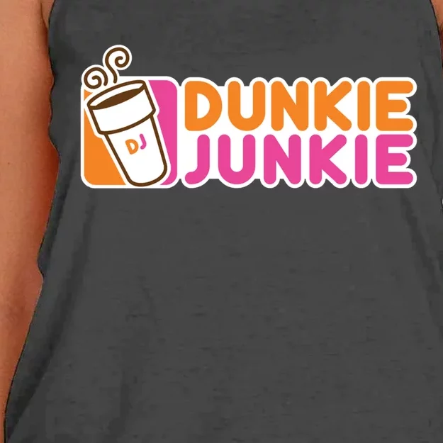 Dunkie Junkie Gift Funny Coffee Lover Gift Gift Women's Knotted Racerback Tank