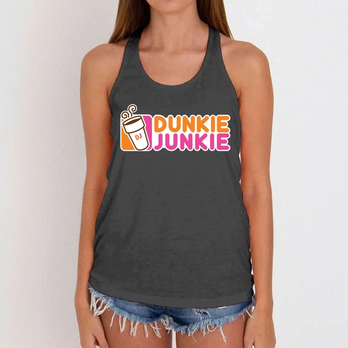 Dunkie Junkie Gift Funny Coffee Lover Gift Gift Women's Knotted Racerback Tank