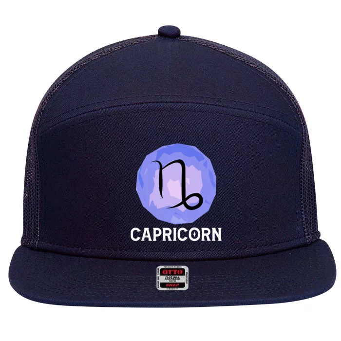 December January Horoscope Capricorn Star Zodiac Sign Gift 7 Panel Mesh Trucker Snapback Hat