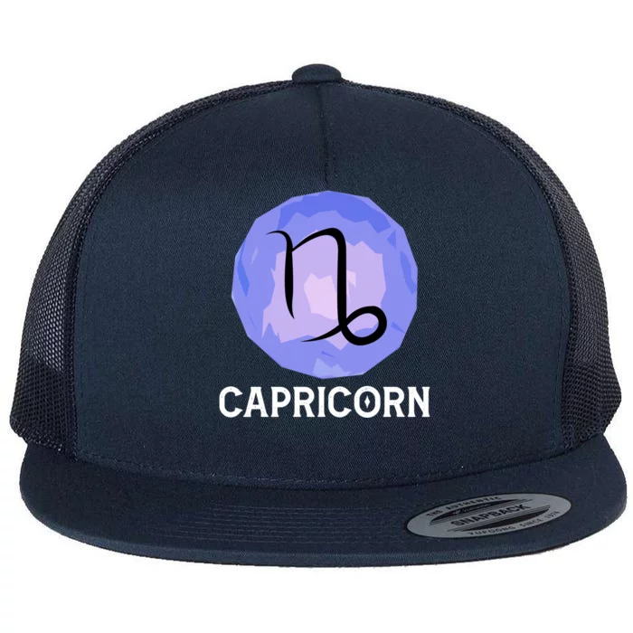 December January Horoscope Capricorn Star Zodiac Sign Gift Flat Bill Trucker Hat