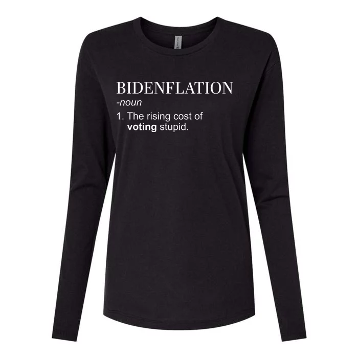 Bidenflation The Rising Cost Of Voting Stupid Biden Flation Womens Cotton Relaxed Long Sleeve T-Shirt