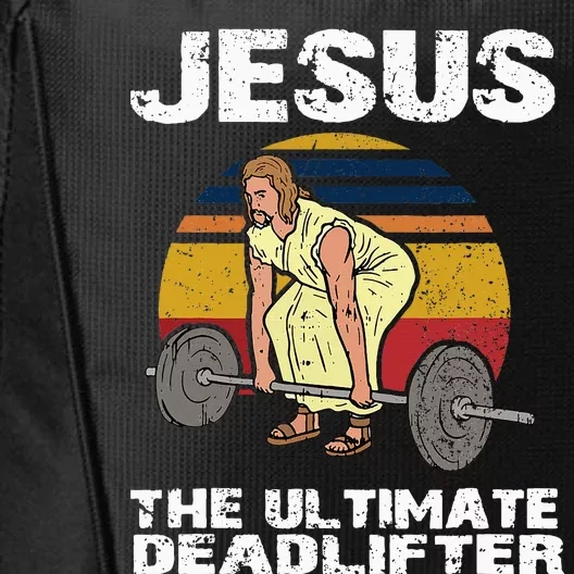 Deadlift Jesus I Christian Weightlifting Funny Workout Gym City Backpack