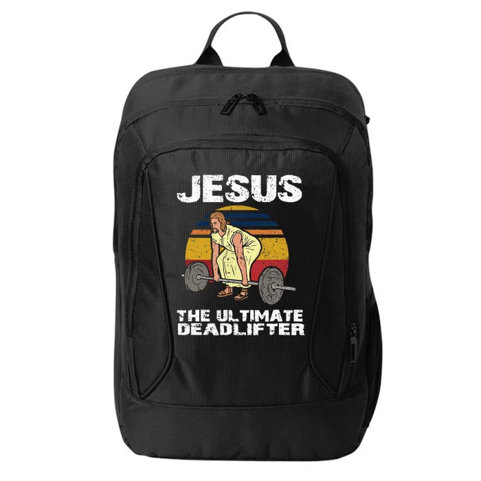 Deadlift Jesus I Christian Weightlifting Funny Workout Gym City Backpack